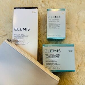 ELEMIS: Pro-Collagen Marine Cream & Rose Facial Oil & Balancing Lavender Toner